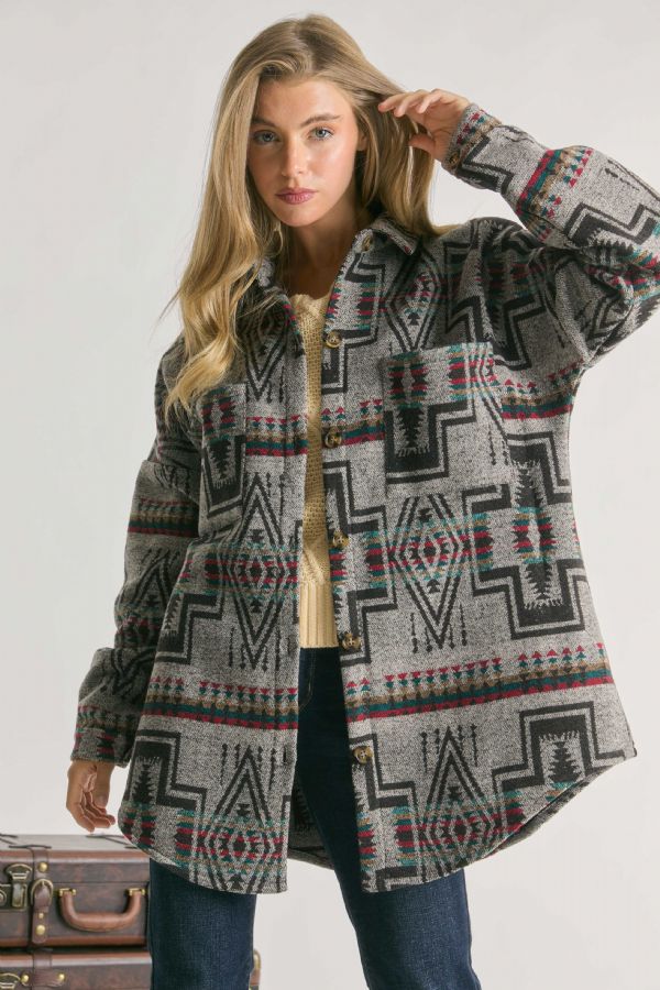 Jacquard Button Front Jacket